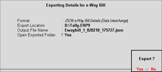 e-Way Bill using TallyERP9